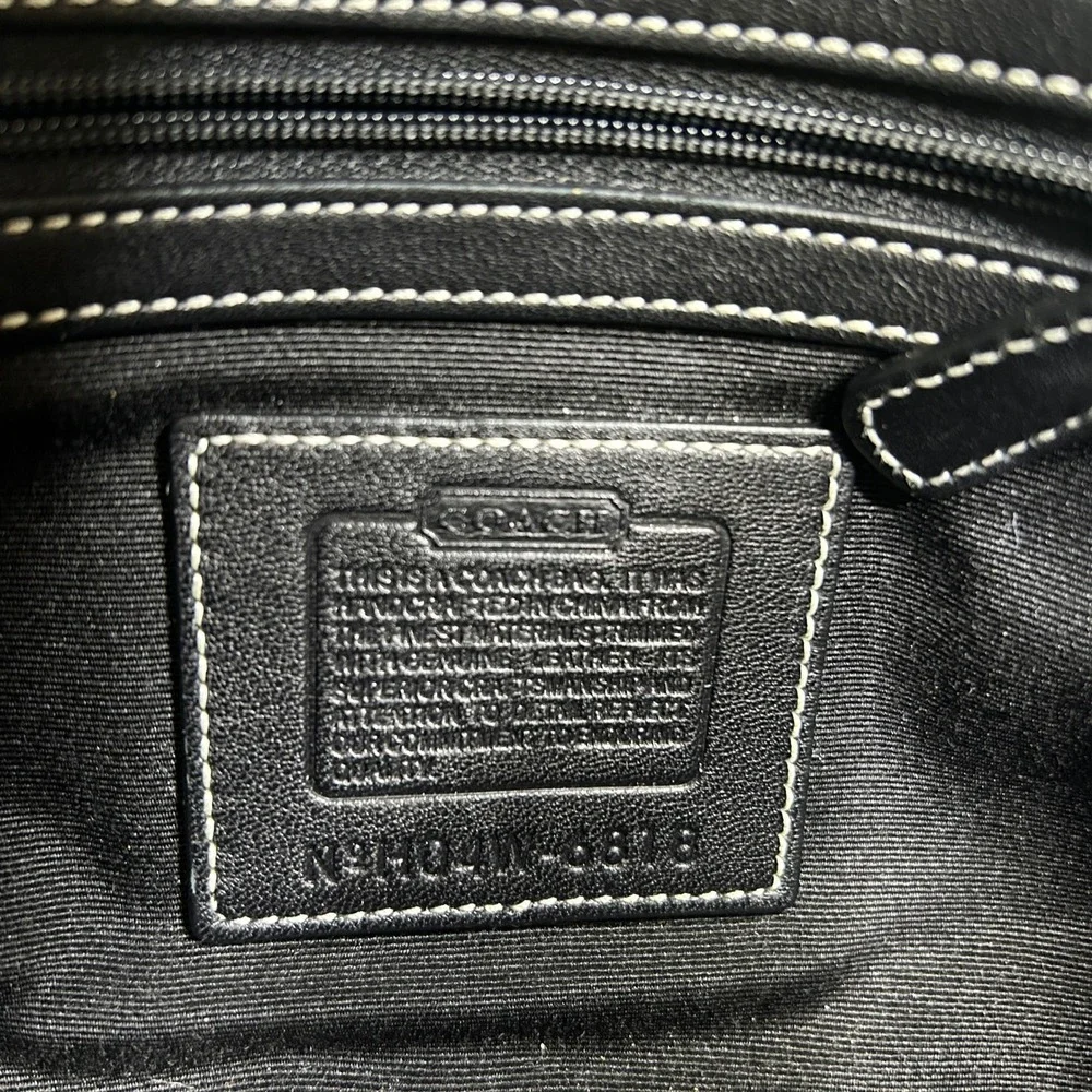 Coach Soho Signature Black Grey Canvas Leather Shoulder Bag 6818 Excellent